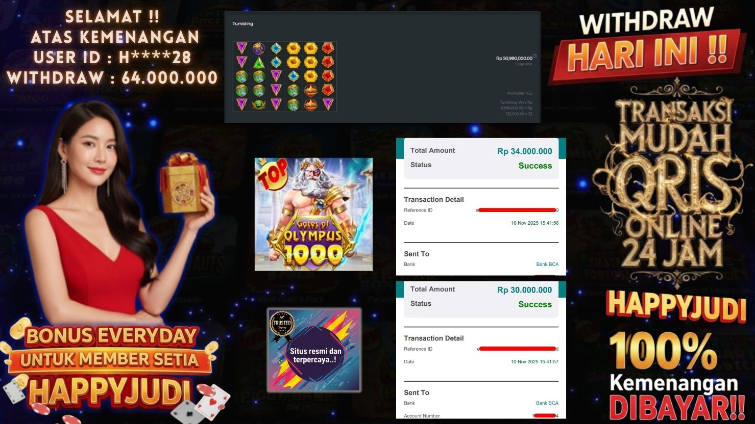 HAPPYJUDI JACKPOT SLOT GATES OF OLYMPUS 1000